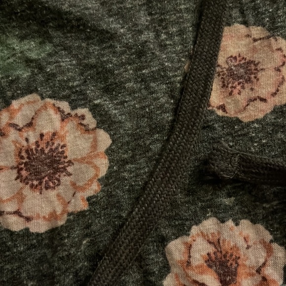 aero grey floral zip up hooded sweatshirt - Picture 2 of 4